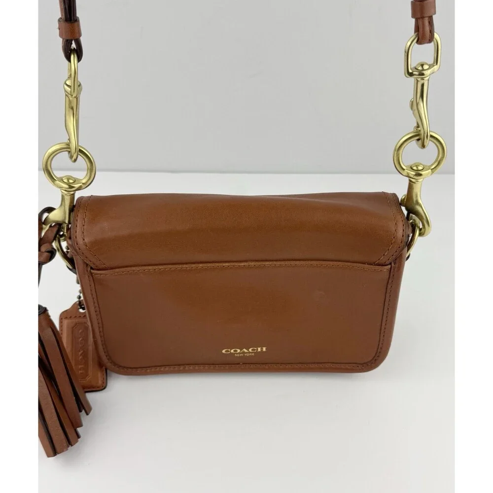 Coach 19914 Penny Brown Leather Crossbody Shoulder Bag Purse Turnlock EUC